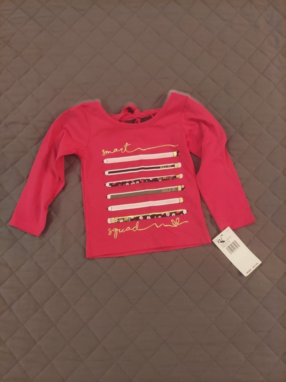 Girls' Hot Pink Long-Sleeve 'Smart Squad' Graphic Top